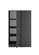 Eckschrank >LAUNDREEZY< in Anthrazit, Holzwerkstoff - 100x162x68cm (BxHxT)