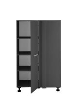 Eckschrank >LAUNDREEZY< in Anthrazit, Holzwerkstoff - 100x162x68cm (BxHxT)