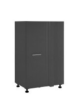 Eckschrank >LAUNDREEZY< in Anthrazit, Holzwerkstoff - 100x162x68cm (BxHxT)