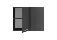 Aufsatzschrank >LAUNDREEZY< in Anthrazit, Holzwerkstoff - 100x76x68cm (BxHxT)