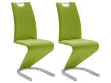 Esszimmerstuhl >Pupik I< (2er Set) in Lime aus Metall - 45x102x62cm (BxHxT)