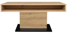 Couchtisch >Lift< höhenverstellbar,  Asteiche Dekor / schwarz - 110x59/78x60cm (BxHxT)