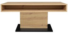 Couchtisch >Lift< höhenverstellbar,  Asteiche Dekor / schwarz - 110x59/78x60cm (BxHxT)