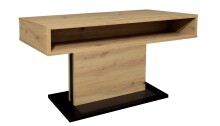 Couchtisch >Lift< höhenverstellbar,  Asteiche Dekor / schwarz - 110x59/78x60cm (BxHxT)
