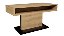 Couchtisch >Lift< höhenverstellbar,  Asteiche Dekor / schwarz - 110x59/78x60cm (BxHxT)