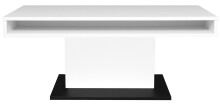 Couchtisch >Lift< höhenverstellbar bis 78cm, weiss / schwarz - 110x59/78x60cm (BxHxT)