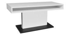 Couchtisch >Lift< höhenverstellbar bis 78cm, weiss / schwarz - 110x59/78x60cm (BxHxT)