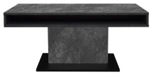 Couchtisch >Lift< höhenverstellbar, keramik optik grau / schwarz - 110x59/78x60 (BxHxT)
