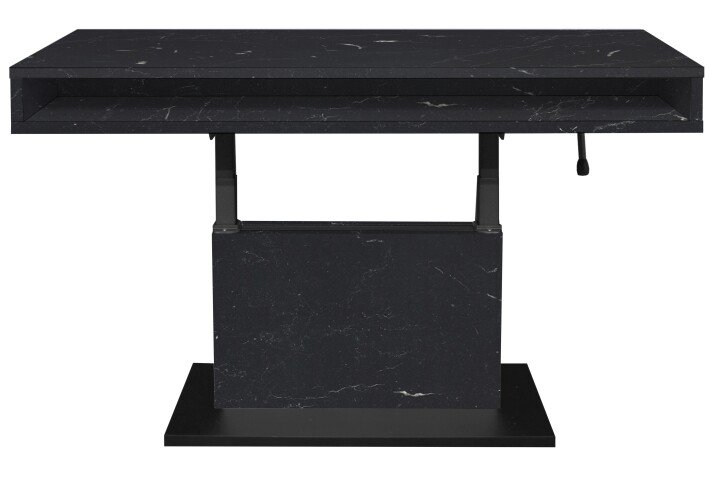 Couchtisch >Lift<in keramik optik schwarz / schwarz - 110x59/78x60cm (BxHxT)