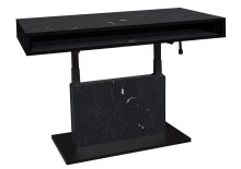 Couchtisch >Lift<in keramik optik schwarz / schwarz - 110x59/78x60cm (BxHxT)