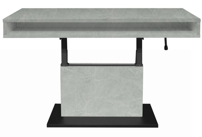 Couchtisch >Lift< höhenverstellbar, keramik optik weiß / schwarz - 110x59/78x60 (BxHxT)