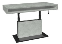 Couchtisch >Lift< höhenverstellbar, keramik optik weiß / schwarz - 110x59/78x60 (BxHxT)