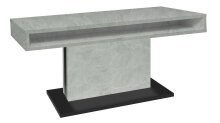 Couchtisch >Lift< höhenverstellbar, keramik optik weiß / schwarz - 110x59/78x60 (BxHxT)