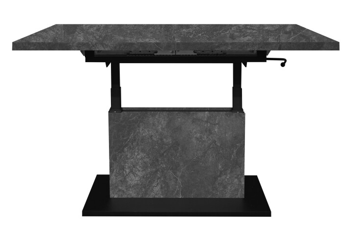 Couchtisch >Lift< verstellbar, keramik optik grau / schwarz - 120/160x56/75x70 (BxHxT)