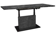 Couchtisch >Lift< verstellbar, keramik optik grau / schwarz - 120/160x56/75x70 (BxHxT)