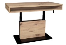 Couchtisch >Lift< höhenverstellbar, viking oak Dekor / schwarz - 110x59/78x60cm (BxHxT)