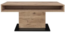 Couchtisch >Lift< höhenverstellbar, viking oak Dekor / schwarz - 110x59/78x60cm (BxHxT)