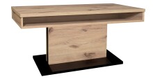 Couchtisch >Lift< höhenverstellbar, viking oak Dekor / schwarz - 110x59/78x60cm (BxHxT)