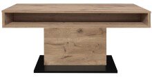 Couchtisch >Lift< höhenverstellbar, viking oak Dekor / schwarz - 110x59/78x60cm (BxHxT)