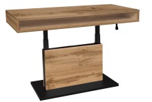Couchtisch >Lift< höhenverstellbar, wotan eiche Dekor/schwarz - 110x59/78x60cm (BxHxT)