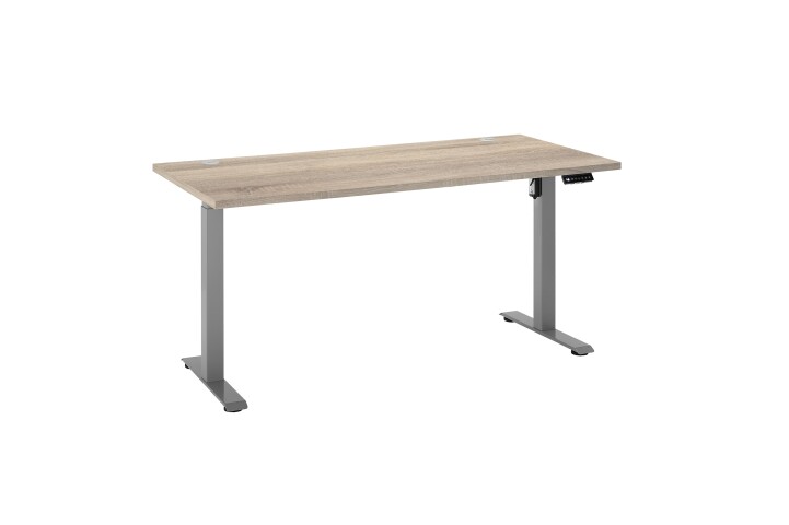 Schreibtisch >Pronto< höhenverstellbar, Eiche Sonoma Dekor / Grau - 160x75/118x77 (BxHxT)