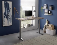 Schreibtisch >Pronto< höhenverstellbar, Eiche Sonoma Dekor / Grau - 160x75/118x77 (BxHxT)
