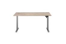 Schreibtisch >Pronto< höhenverstellbar, Eiche Sonoma Dekor / Grau - 160x75/118x77 (BxHxT)