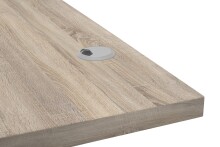 Schreibtisch >Pronto< höhenverstellbar, Eiche Sonoma Dekor / Grau - 160x75/118x77 (BxHxT)