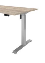 Schreibtisch >Pronto< höhenverstellbar, Eiche Sonoma Dekor / Grau - 160x75/118x77 (BxHxT)