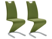 Esszimmerstuhl >Pupik I< (2er Set) in olive aus Metall - 45x102x62cm (BxHxT)