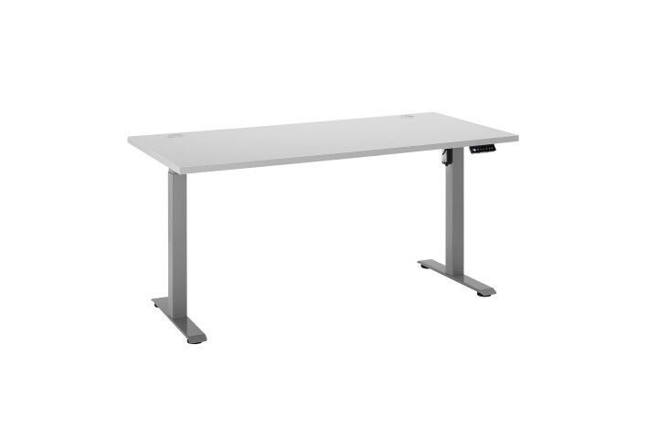 Schreibtisch >Pronto< höhenverstellbar, Lichtgrau / Grau - 160x75/118x77 (BxHxT)