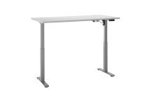 Schreibtisch >Pronto< höhenverstellbar, Lichtgrau / Grau - 160x75/118x77 (BxHxT)