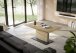 Couchtisch >Lift< verstellbar,  Asteiche Dekor / schwarz - 120/160x56/75x70cm (BxHxT)