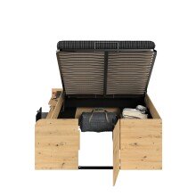 Stauraumbett >Travel 1< in Artisan Eiche Dekor - 166x67x206cm (BxHxT)