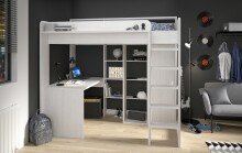 Hochbett >Higher< (komplett-Set) Kiefer hell Dekor -138x189x206cm (B/H/T)