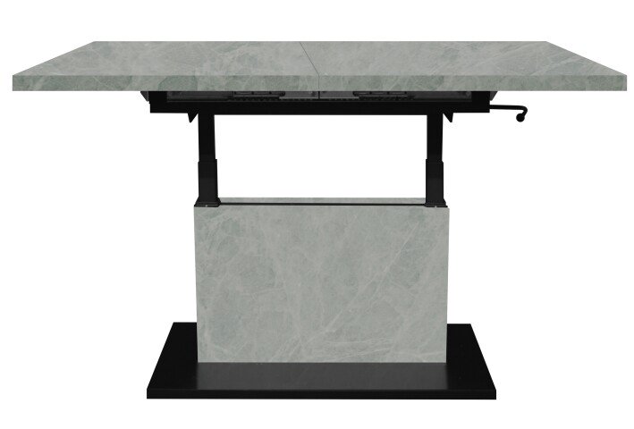 Couchtisch >Lift< verstellbar, keramik optik weiß/schwarz - 120/160x59/75x60cm (BxHxT)