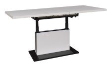 Couchtisch >Lift< Breite/Höhe verstellbar,  weiss/schwarz - 120/160x59/75x60cm (BxHxT)