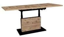 Couchtisch >Lift< verstellbar, viking oak Dekor / schwarz - 120/160x59/75x60cm (BxHxT)