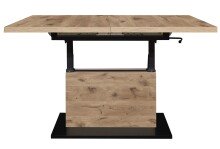 Couchtisch >Lift< verstellbar, viking oak Dekor / schwarz - 120/160x59/75x60cm (BxHxT)