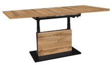 Couchtisch >Lift< verstellbar, wotan eiche Dekor / schwarz - 120/160x59/75x60cm (BxHxT)