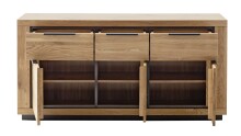 Sideboard >GRENO< in natur geölt, Wildeiche teilmassiv - 163x80x40cm (BxHxT)