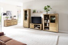 Sideboard >GRENO< in natur geölt, Wildeiche teilmassiv - 163x80x40cm (BxHxT)