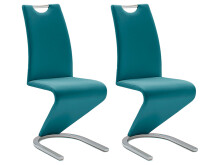 Esszimmerstuhl >Pupik I< (2er Set) in petrol aus Metall - 45x102x62cm (BxHxT)