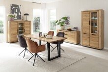 Sideboard >GRENO< in Wildeiche geölt, Wildeiche teilmassiv - 163x80x40cm (BxHxT)