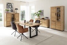 Sideboard >GRENO< in Wildeiche geölt, Wildeiche teilmassiv - 163x80x40cm (BxHxT)