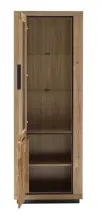 Vitrine >GRENO< in natur geölt, Wildeiche teilmassiv - 72x200x40cm (BxHxT)