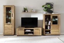 Highboard >GRENO< in natur geölt, Wildeiche teilmassiv - 112x142x40cm (BxHxT)