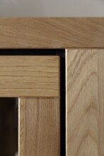 Highboard >GRENO< in natur geölt, Wildeiche teilmassiv - 112x142x40cm (BxHxT)