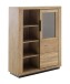 Highboard >GRENO< in natur geölt, Wildeiche teilmassiv - 112x142x40cm (BxHxT)