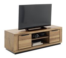 Lowboard >GRENO< in natur geölt, Wildeiche teilmassiv - 163x52x54cm (BxHxT)